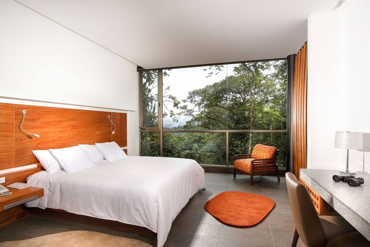 Premium bedding, down comforters, pillowtop beds, in-room safe
