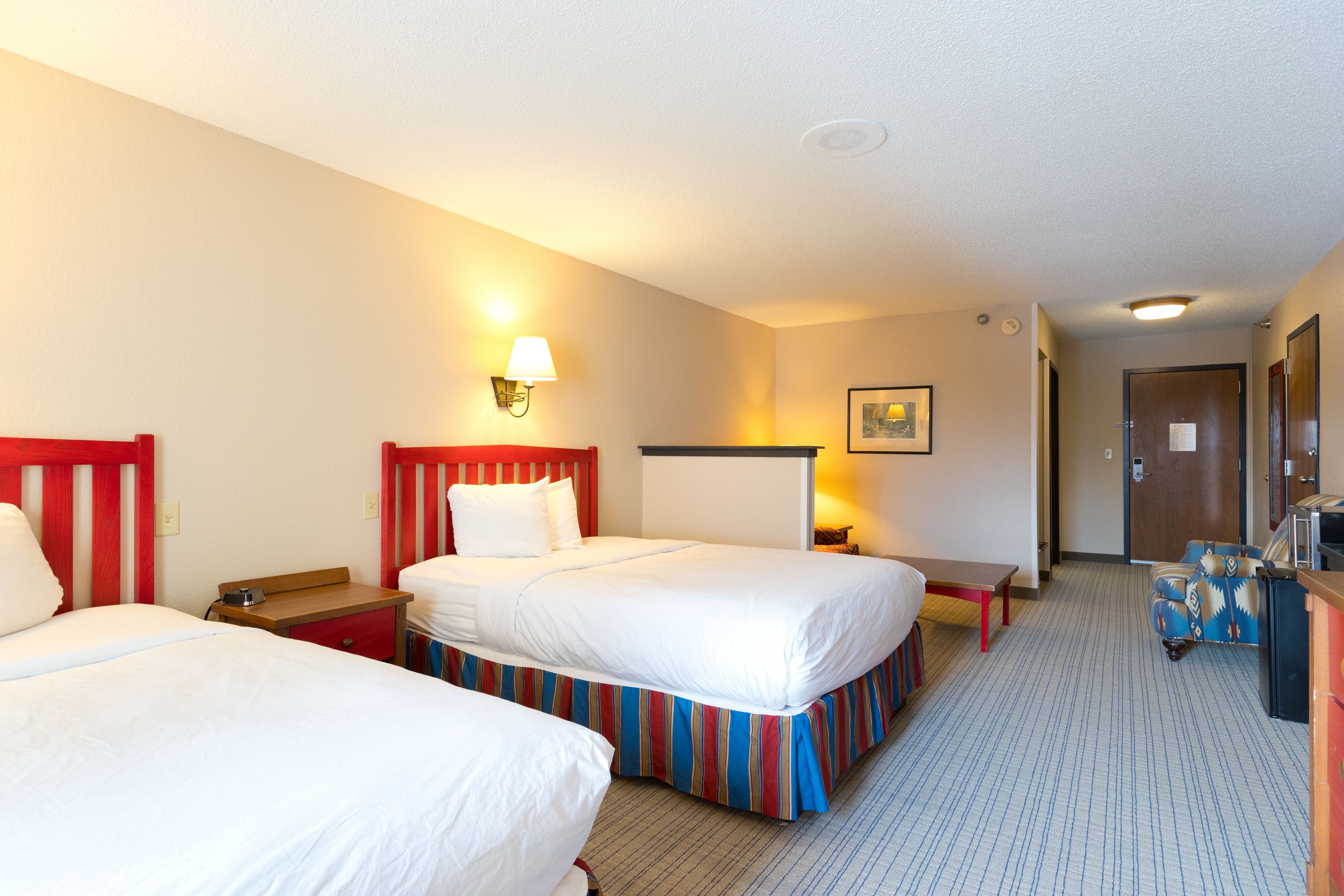 room, multiple beds, non smoking (2 queen and 1 sofabed) | blackout curtains, iron/ironing board, free wifi, bed sheets