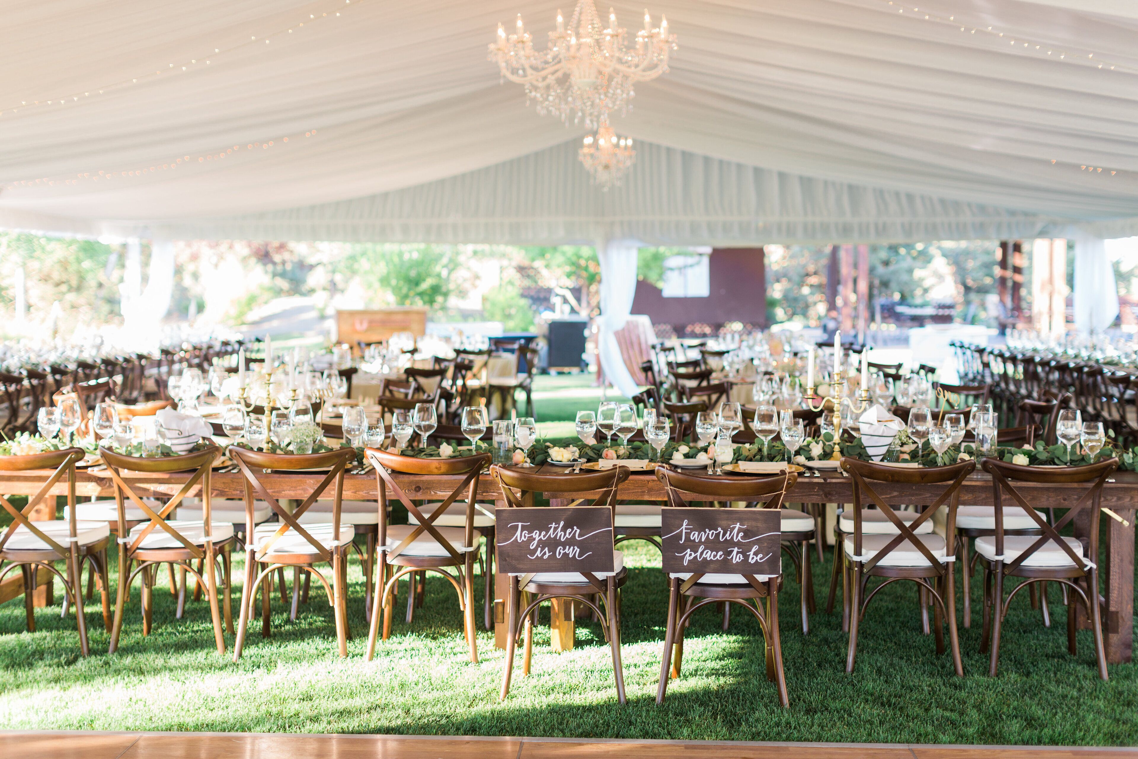 outdoor banquet area