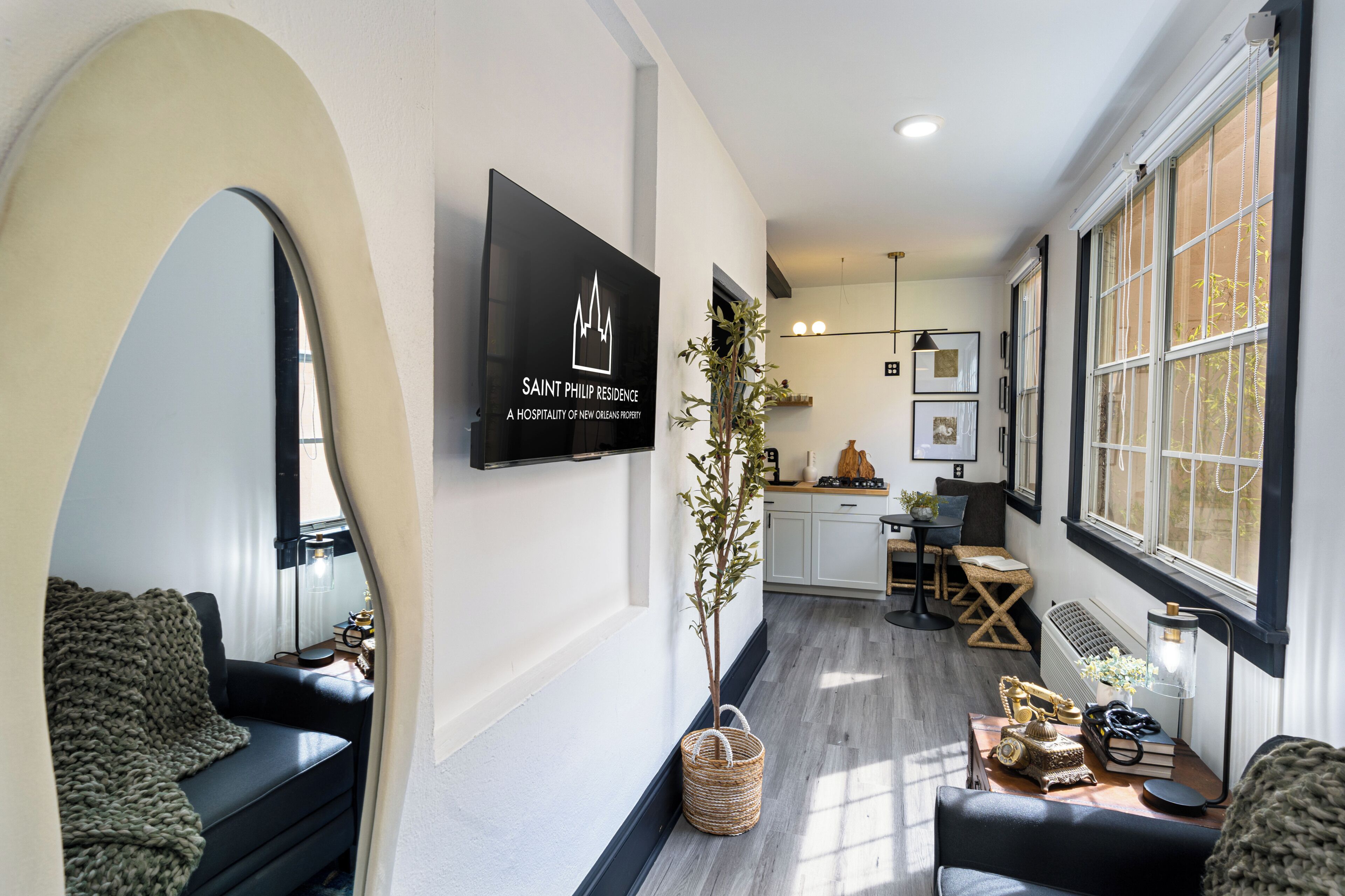 Iberville #5 - Studio Apartment, Upper Floor, Courtyard Views | Premium bedding, memory foam beds, laptop workspace, iron/ironing board