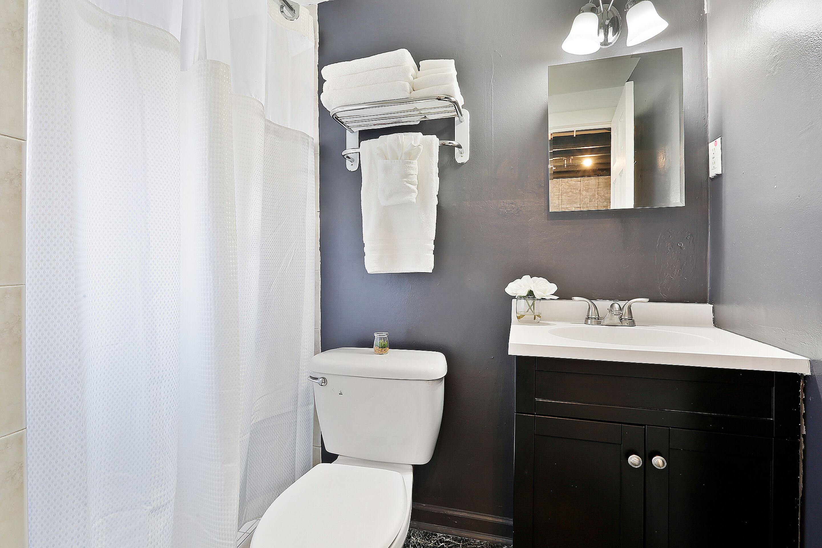 lasalle #10 - economy studio apartment, courtyard views | bathroom | shower, free toiletries, hair dryer, bathrobes