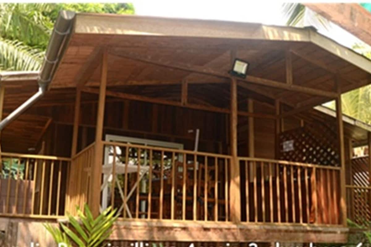 Familie chalet, en-suite badkamer | Terras