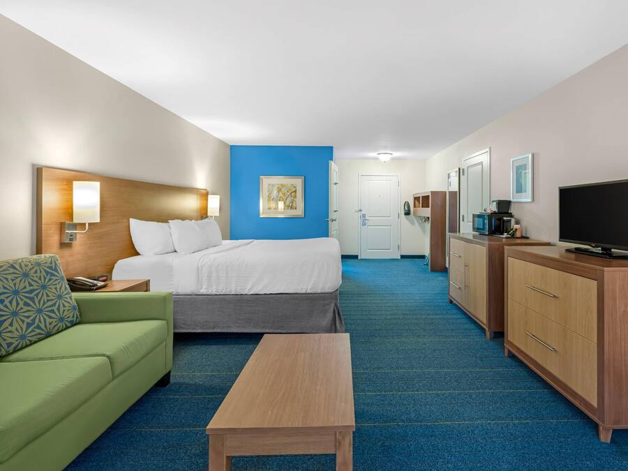 Suite, 1 King Bed with Sofa bed, Roll-in Shower, Non Smoking | Desk, iron/ironing board, free cribs/infant beds, free rollaway beds