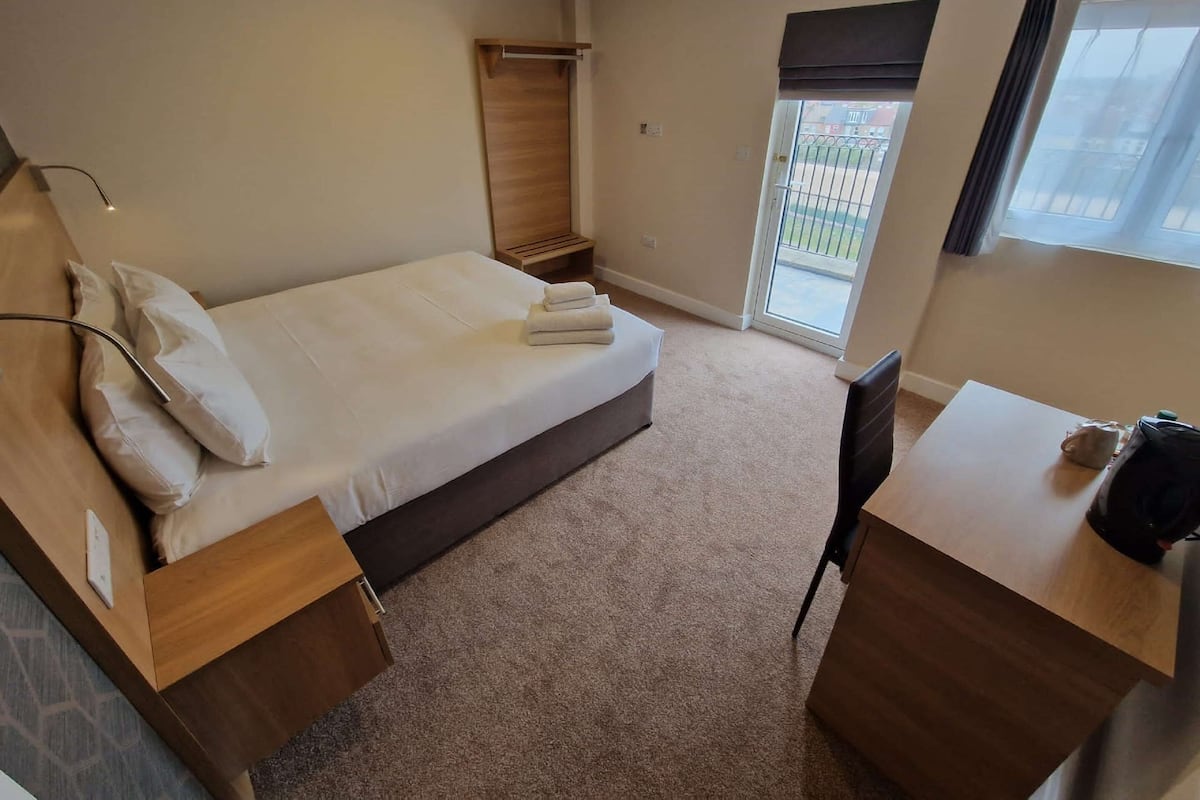 Desk, blackout curtains, iron/ironing board, free WiFi