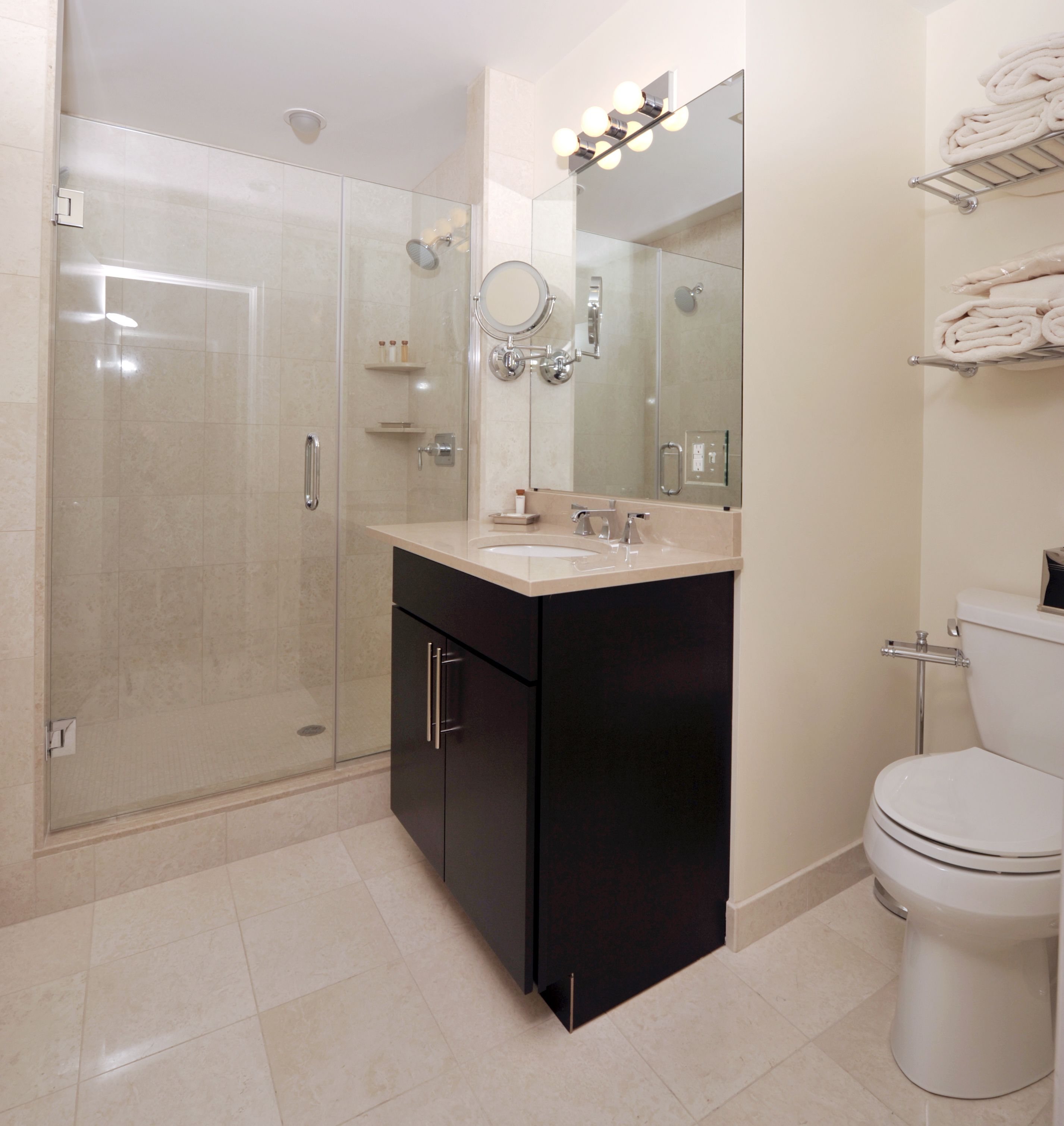 shower, free toiletries, hair dryer, bathrobes