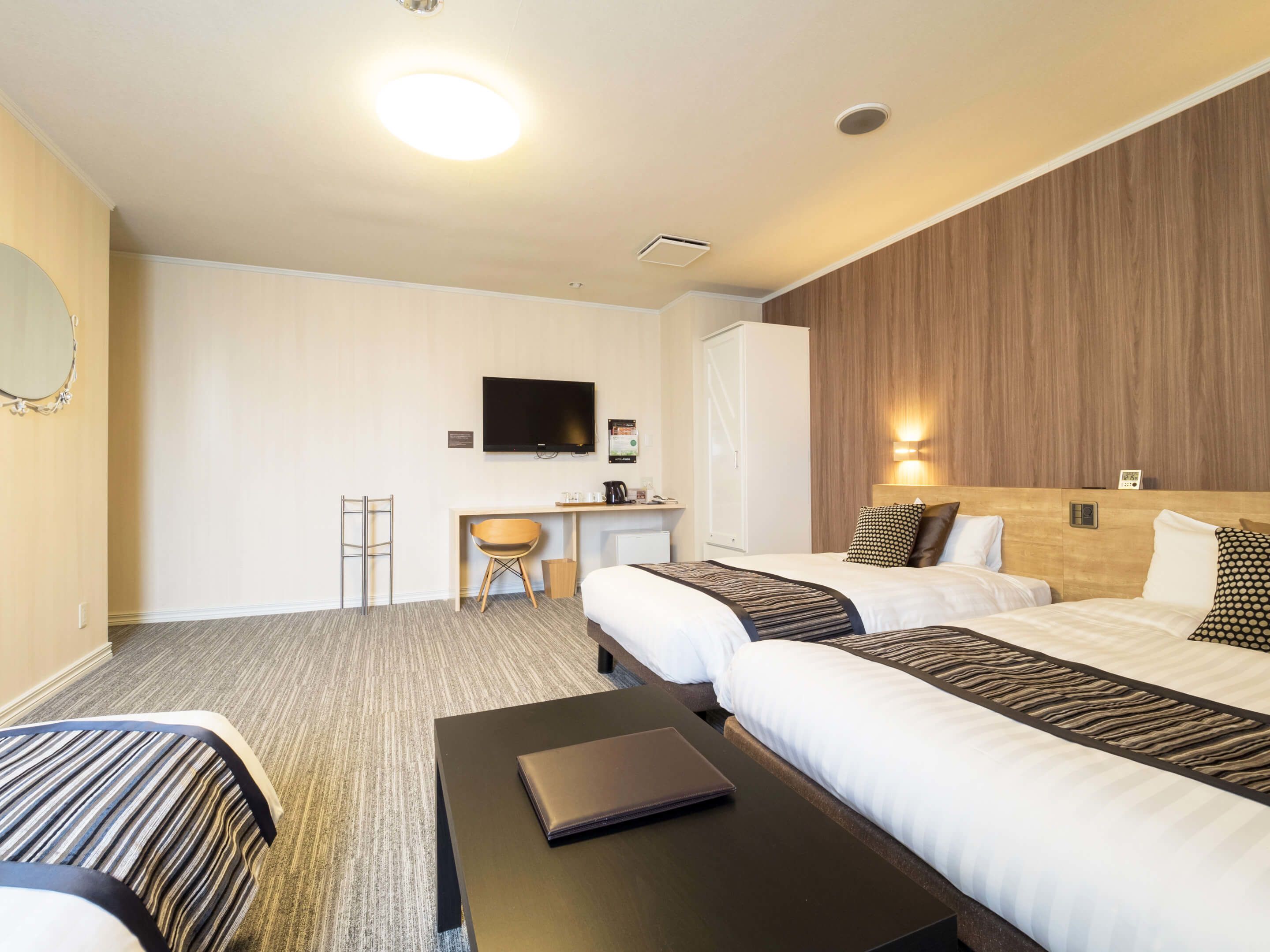 group room, non smoking, double bed + single bed + sofa bed (for 4 people)  | soundproofing, iron/ironing board, free wifi, bed sheets