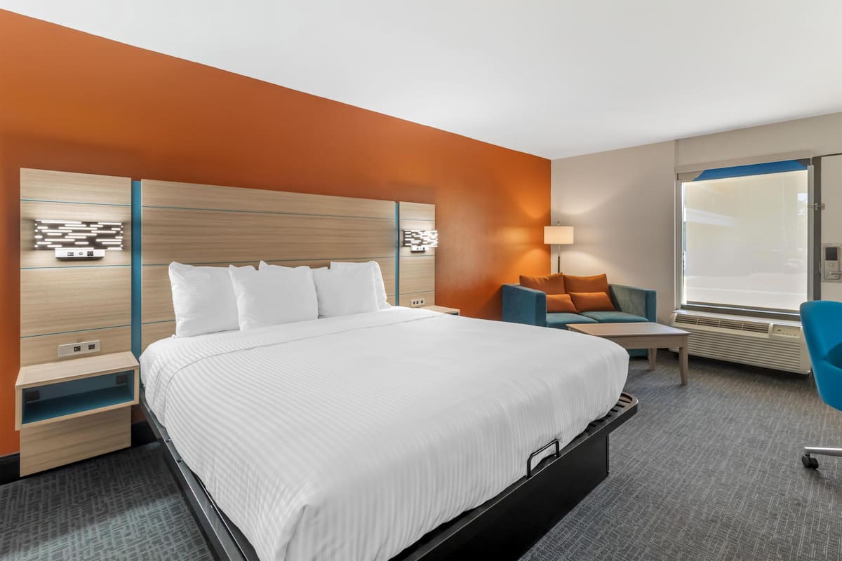 Standard Room, 1 King Bed, Non Smoking, Refrigerator & Microwave | Desk, blackout curtains, iron/ironing board, free WiFi