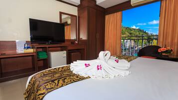 Deluxe Double Room, 1 King Bed, Balcony, City View | View from room