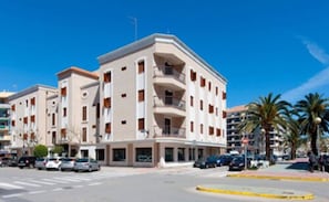 Guests can enjoy balconies with outdoor space on each floor.