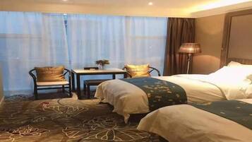 In-room safe, desk, free wired internet, bed sheets