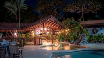 Indoor pool, 3 outdoor pools, open 10:00 AM to 10:00 PM, pool umbrellas