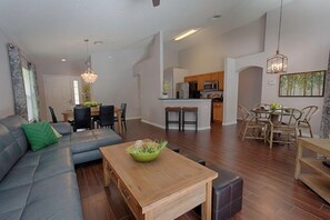 5 bedroom, 3 bathroom Private Home | Living area - Florida Villas and Elite Homes (Kissimmee)