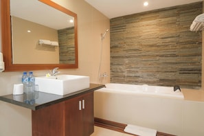 Villa, 1 Bedroom, Private Pool | Bathroom | Separate bathtub and shower, free toiletries, hair dryer, bidet