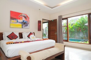 Villa, 1 Bedroom, Private Pool | 3 bedrooms, in-room safe, desk, soundproofing