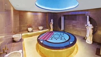 Couples treatment rooms, sauna, hot tub, steam room, hot springs