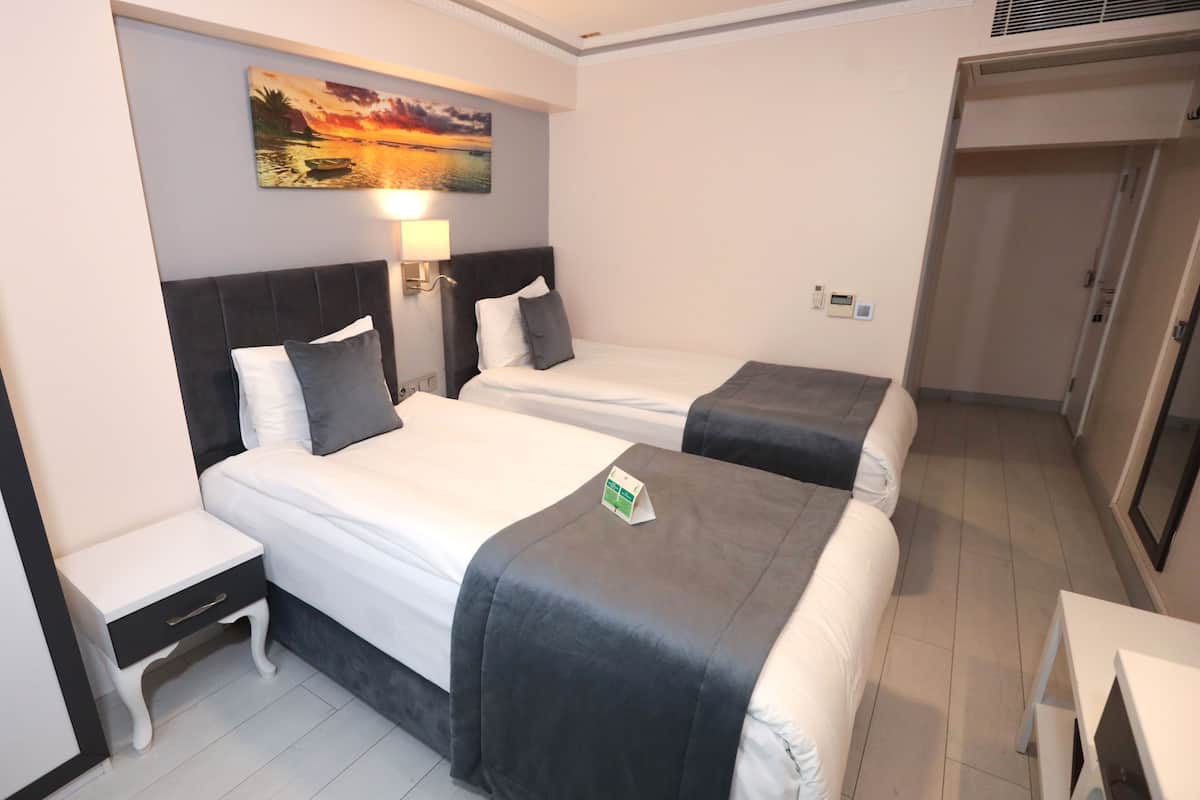 Economy Twin kamer | 1 slaapkamer, luxe beddengoed, een minibar, een kluis op de kamer