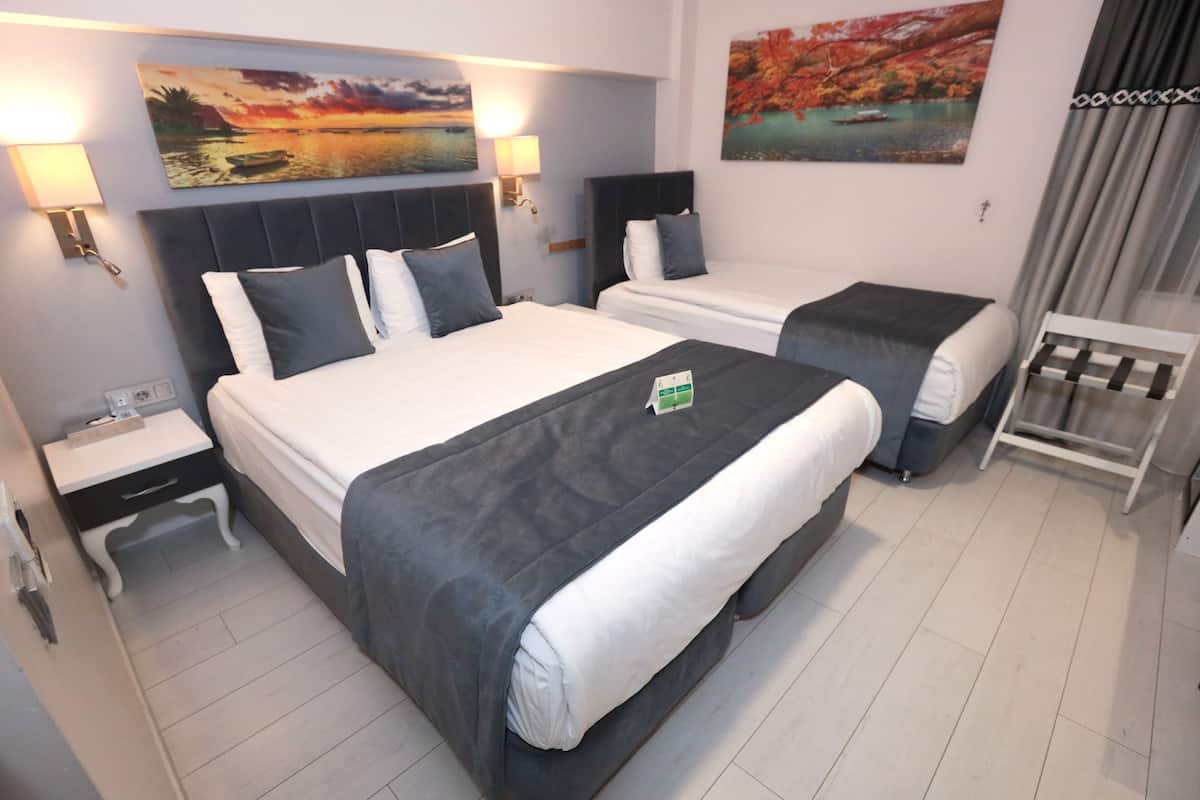 Economy driepersoonskamer | 1 slaapkamer, luxe beddengoed, een minibar, een kluis op de kamer