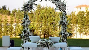 Outdoor wedding area