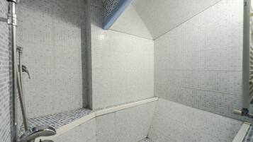 Double or Twin Room | Bathroom | Shower, hair dryer, slippers, towels