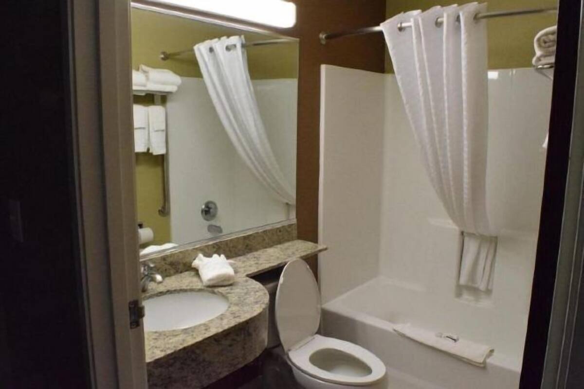 Bathroom | Combined shower/tub, free toiletries, hair dryer, towels
