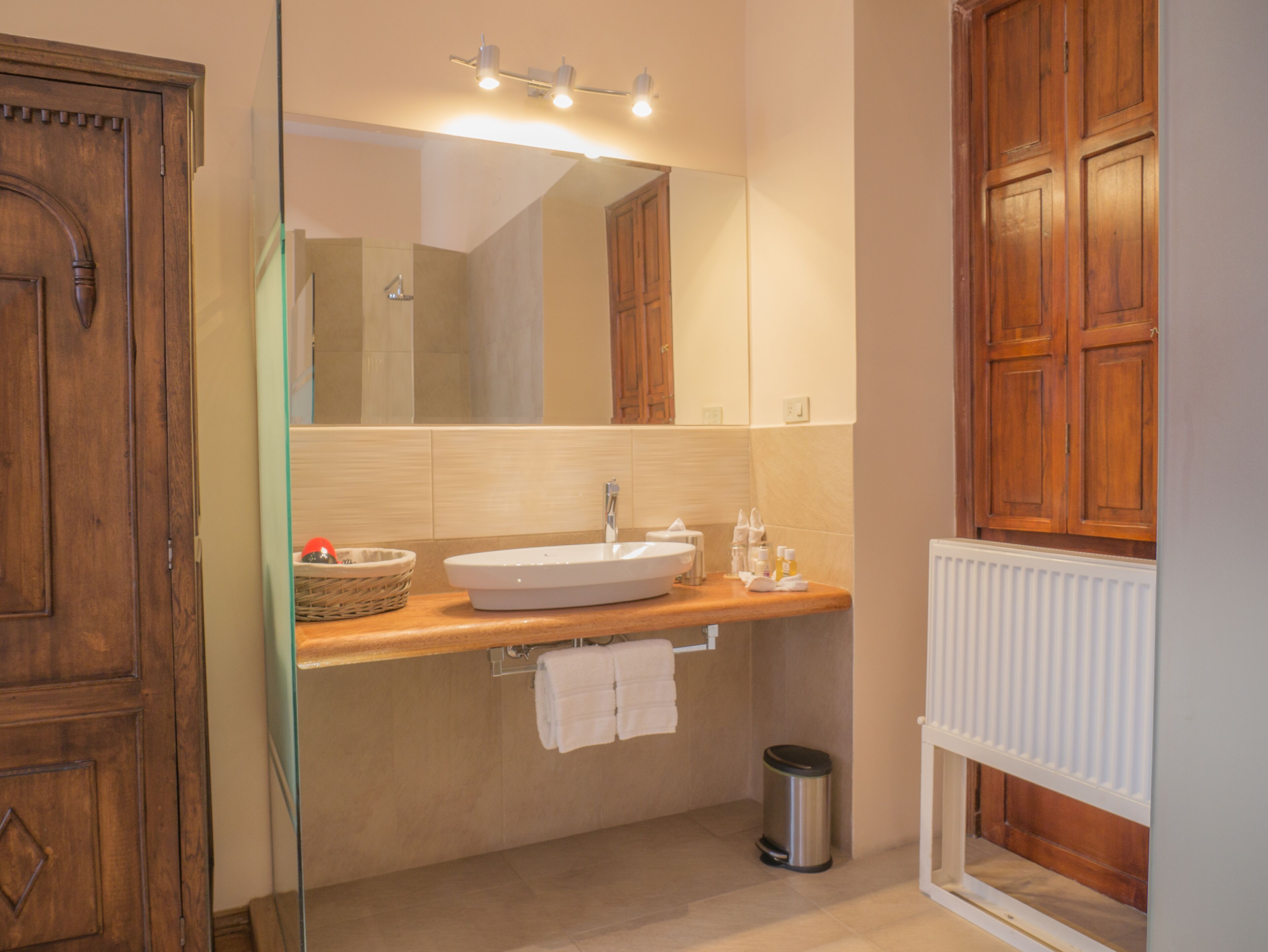 superior room | bathroom | shower, rainfall showerhead, free toiletries, hair dryer