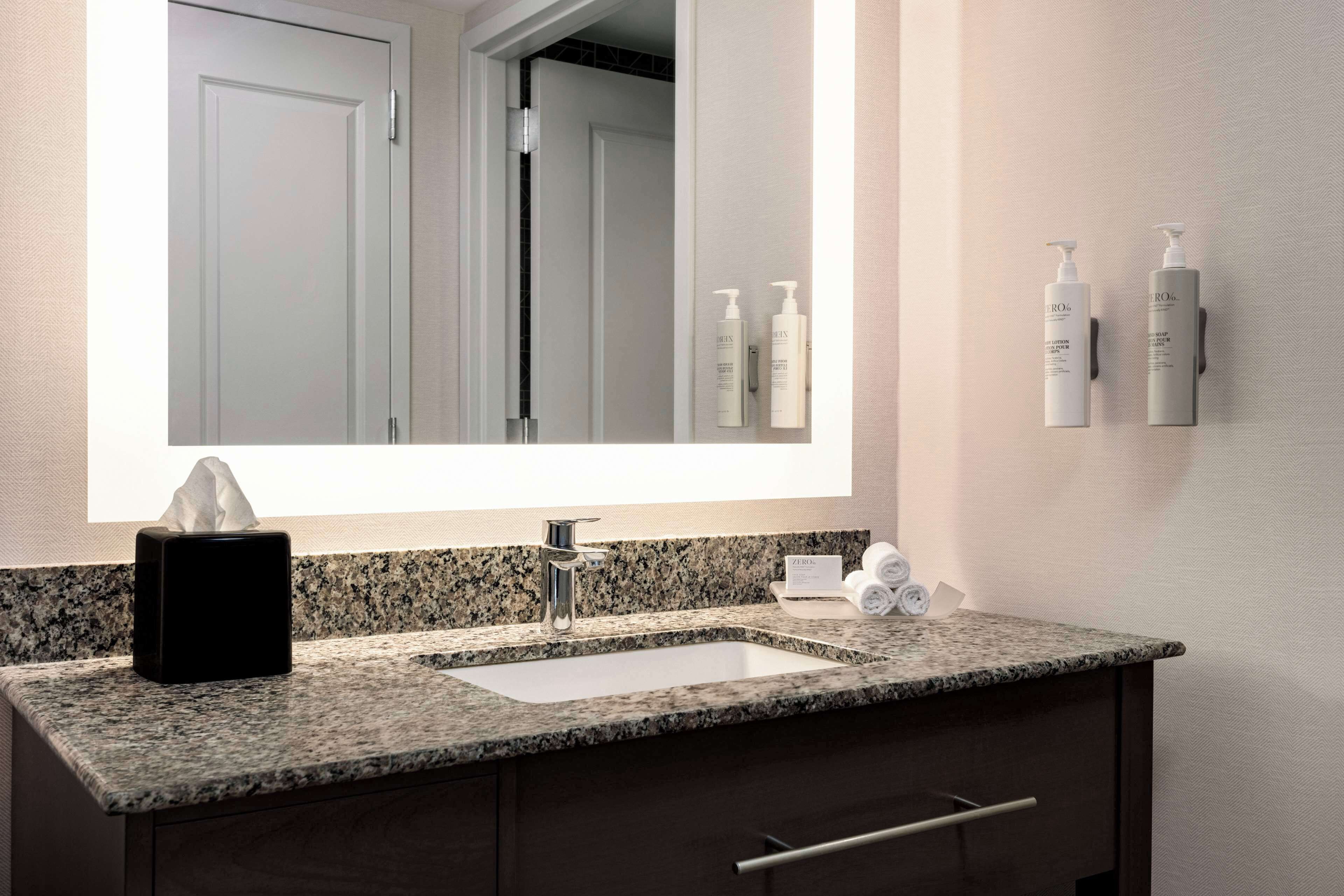 studio suite, 1 king bed with sofa bed | bathroom | combined shower/bathtub, free toiletries, hair dryer, towels