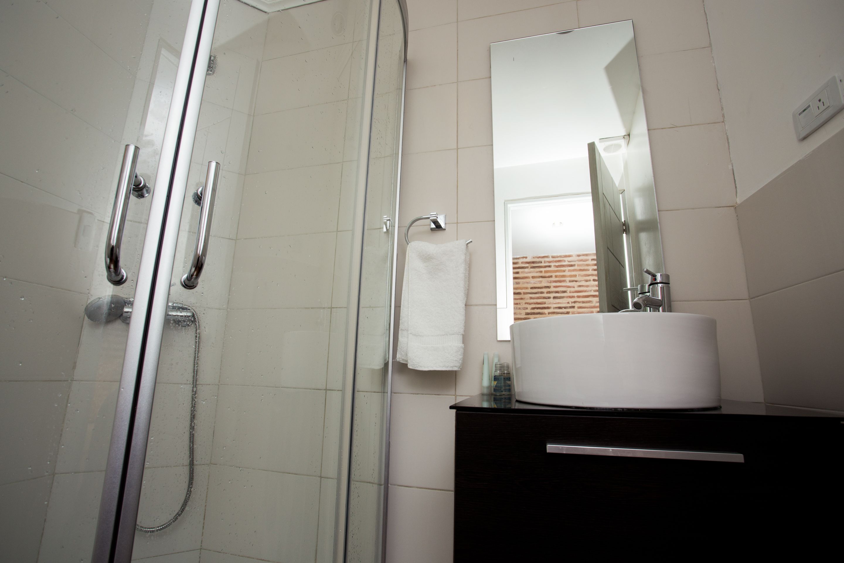deluxe double room | bathroom | shower, free toiletries, hair dryer