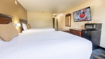 Premium bedding, pillowtop beds, desk, iron/ironing board