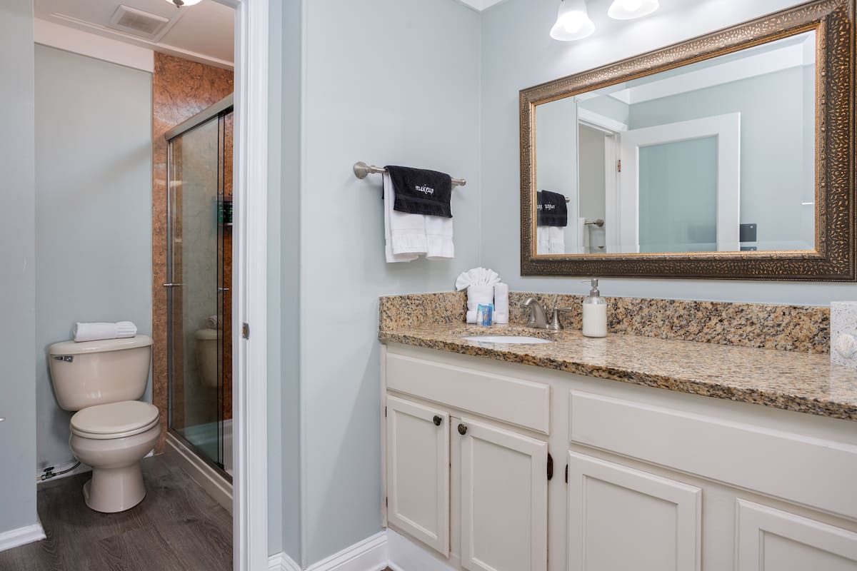 shower, rainfall showerhead, eco-friendly toiletries, hair dryer