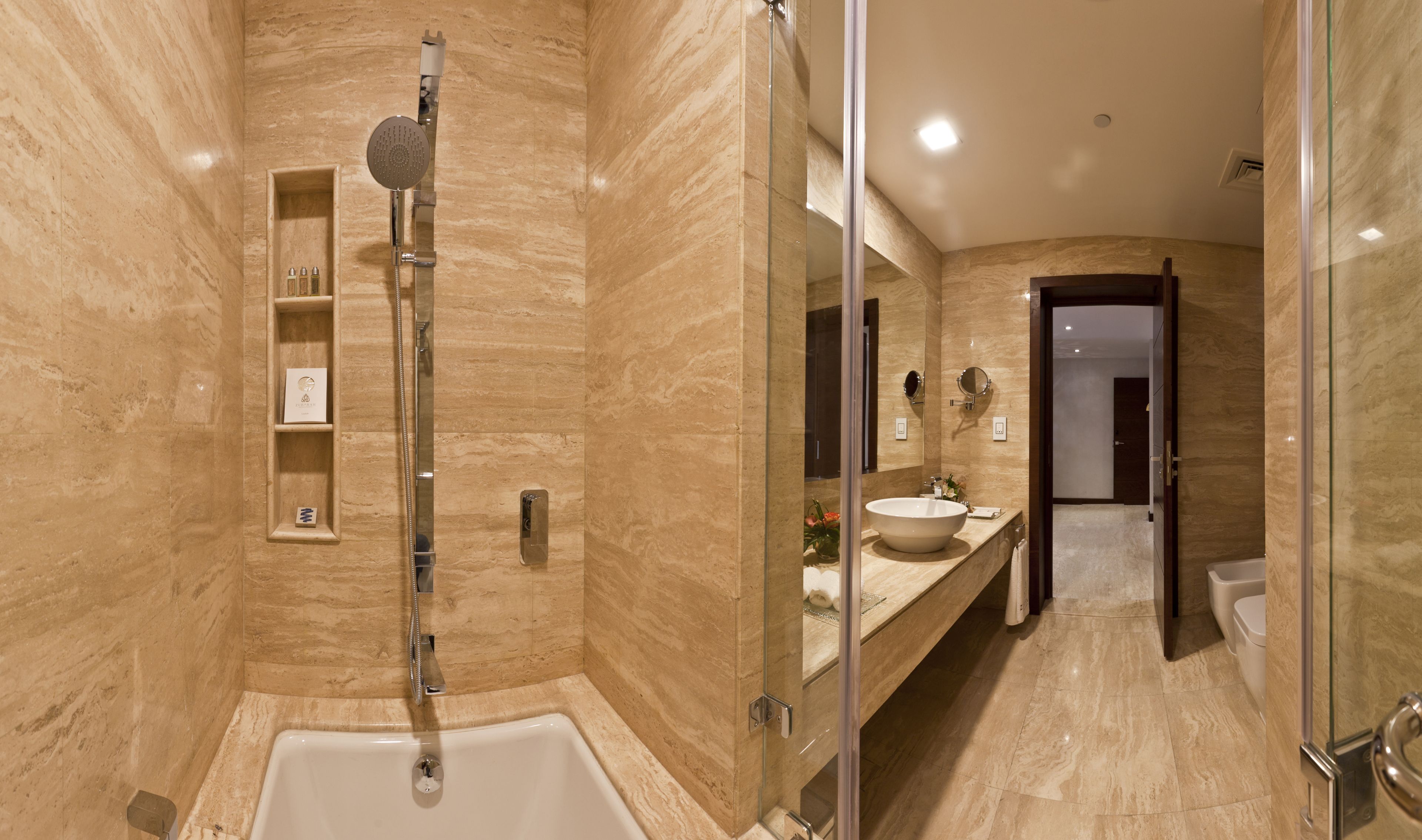 free toiletries, hair dryer, bathrobes, slippers