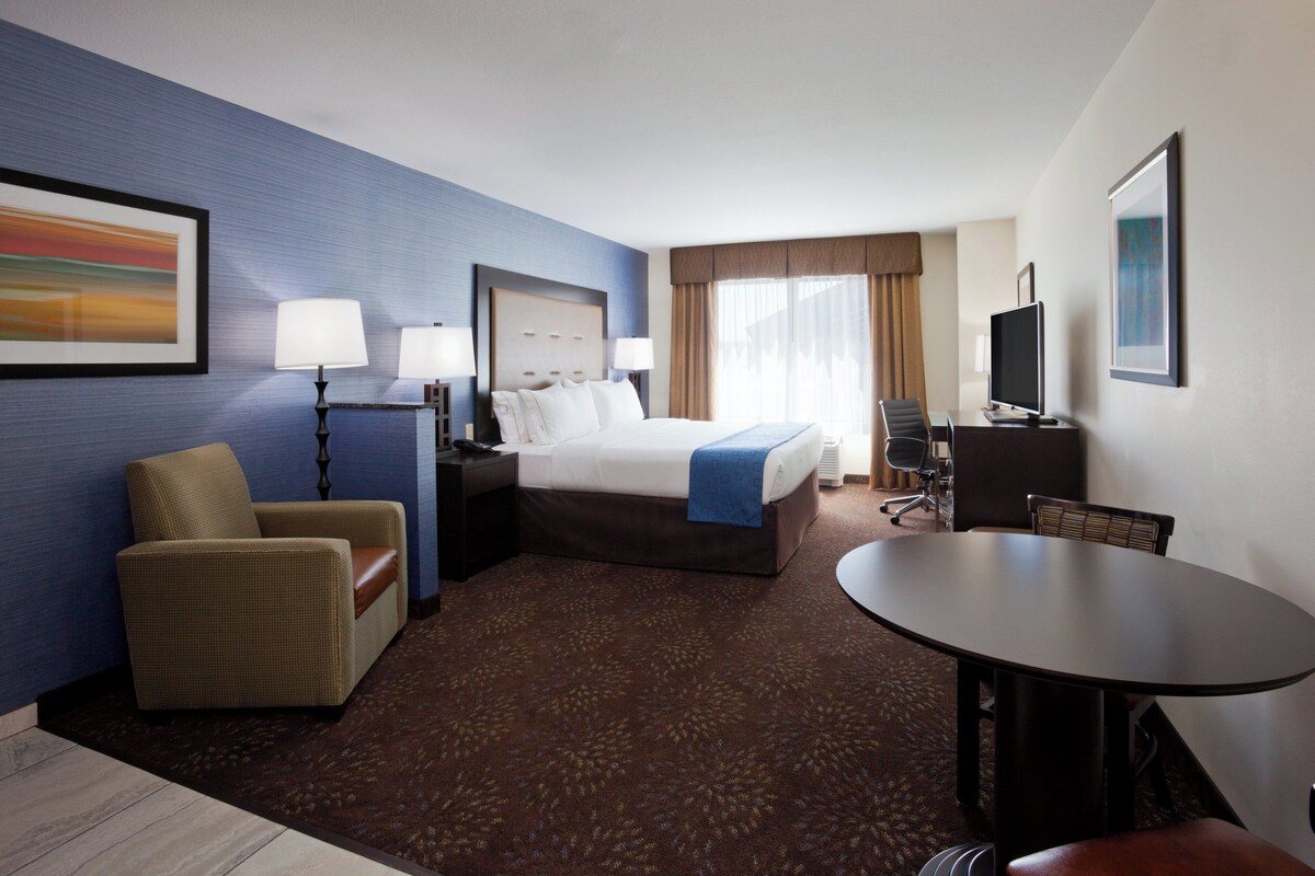 Suite, 1 King Bed, Accessible (Communication, Accessible Tub) | Desk, laptop workspace, blackout drapes, iron/ironing board
