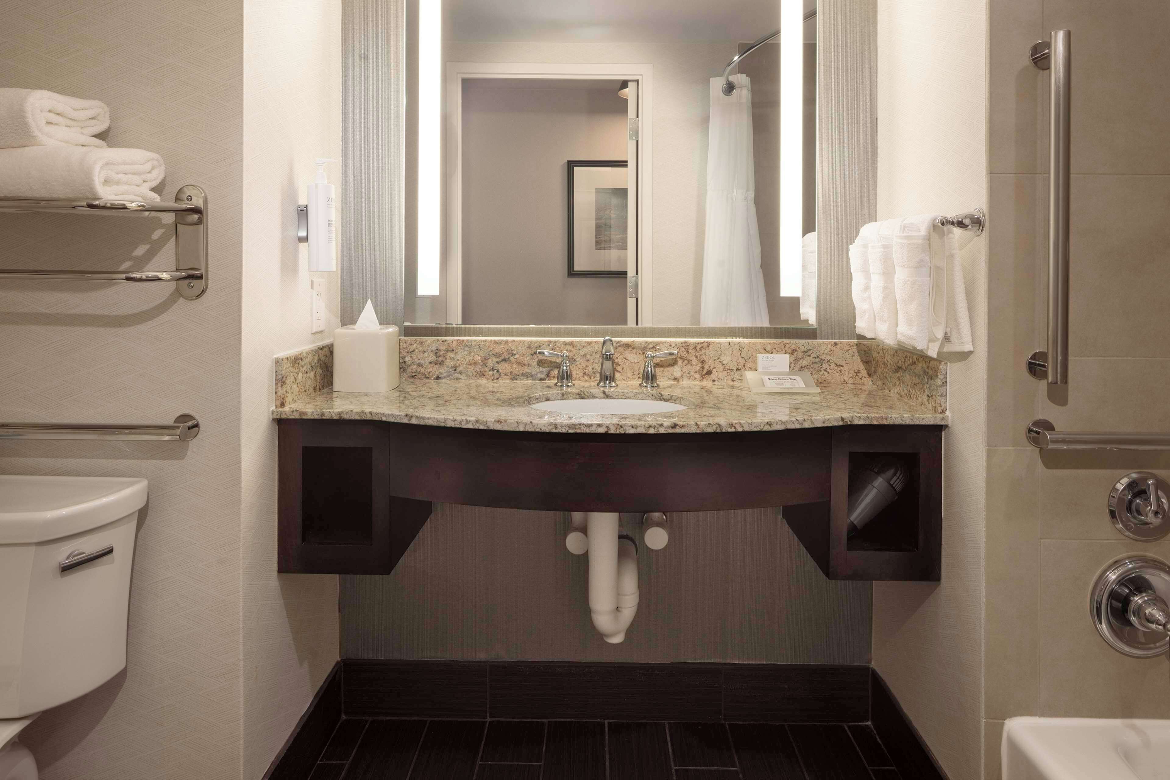 shower, free toiletries, towels