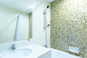 Three Bedroom Executive Residence | Bathroom | Shower, hair dryer, slippers, towels - Lasalle Suites Hotel & Residence (Bangkok)