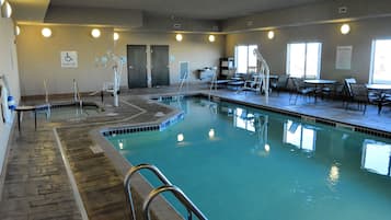 Indoor pool, open 6:00 AM to 11:00 PM, sun loungers