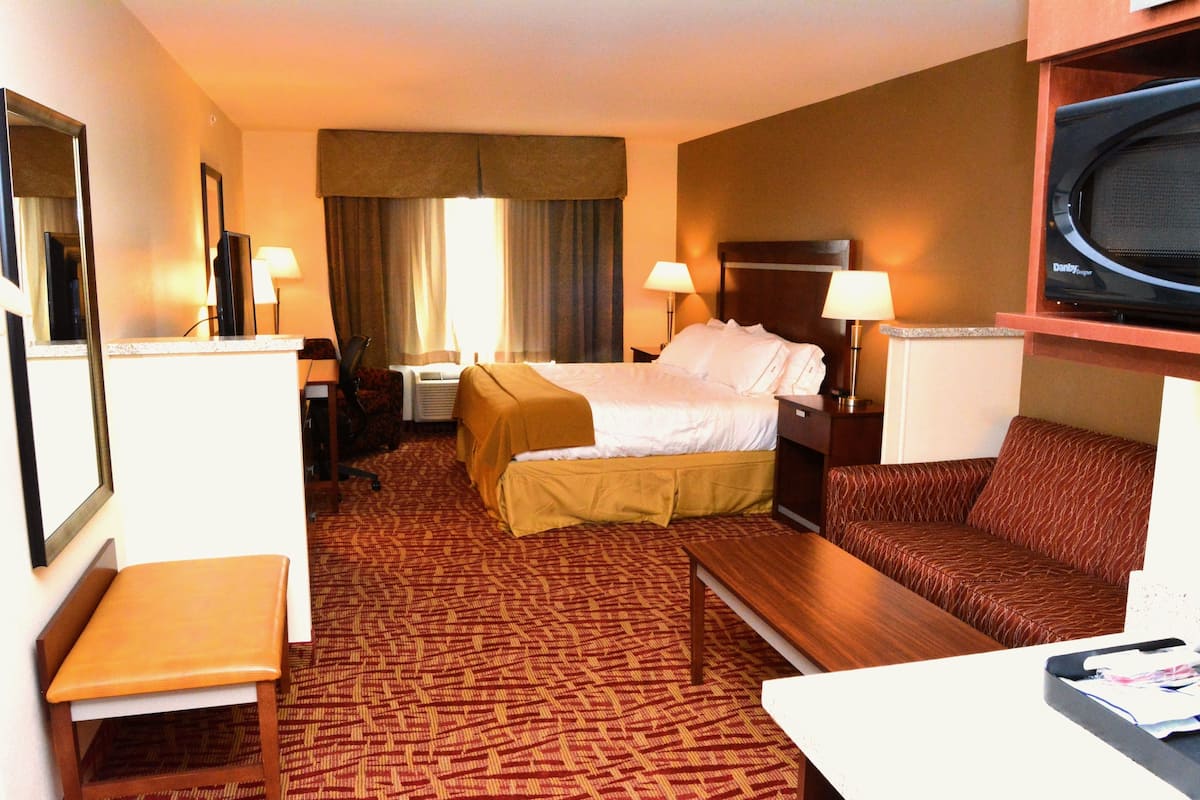 Suite, 1 Bedroom, Accessible (Mobility Tub) | 1 bedroom, desk, laptop workspace, iron/ironing board