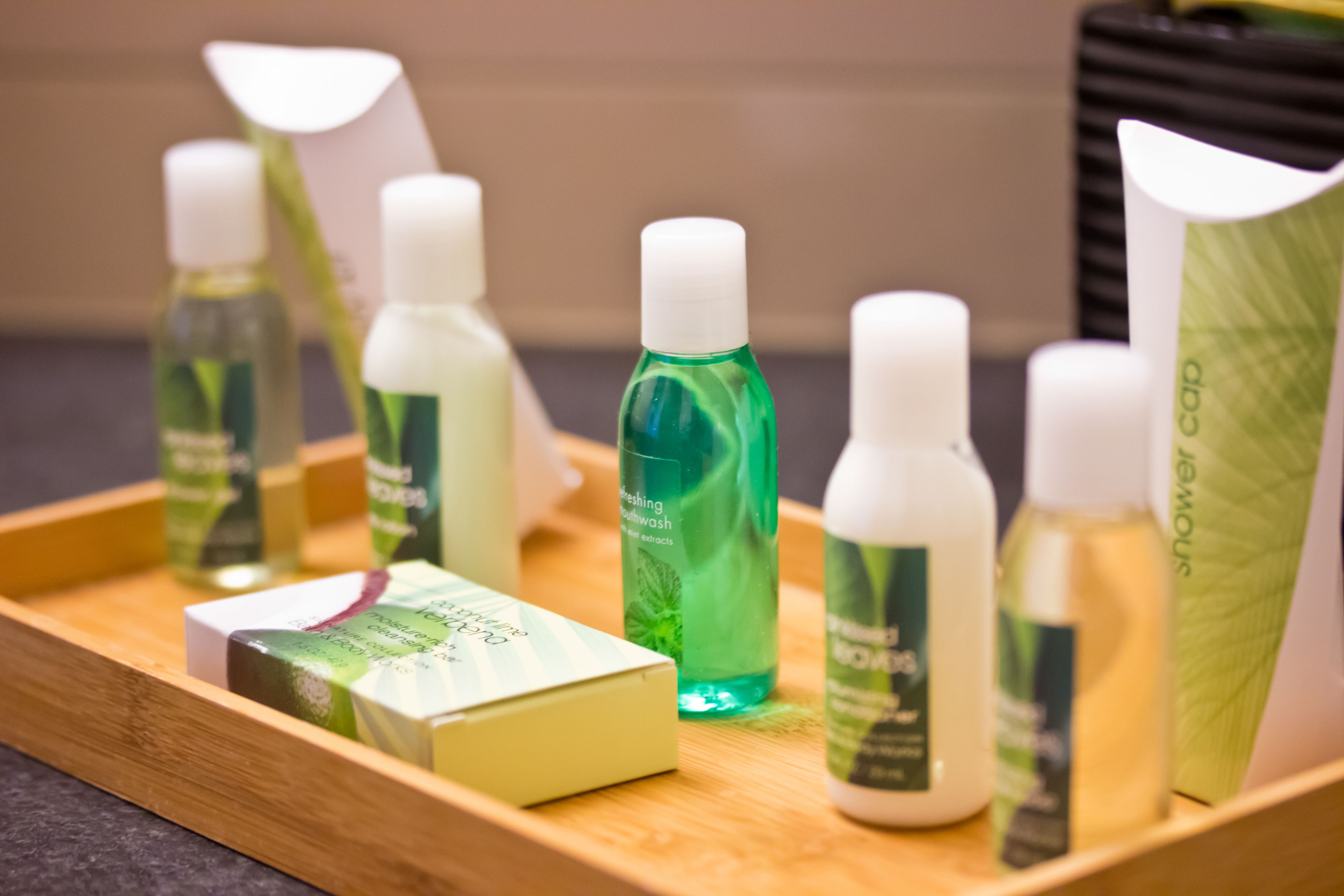 combined shower/bathtub, free toiletries, hair dryer, towels