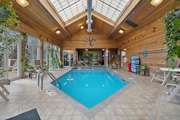 Indoor pool, sun loungers