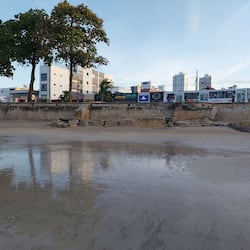 On the beach, white sand