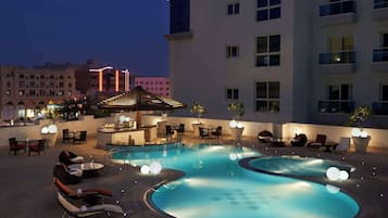King Room with Sofa Bed and Pool View Free Breakfast, Complimentary Transfer to Deira City Center | Pool | Outdoor pool, open 8:00 AM to 8:00 PM, pool umbrellas, sun loungers