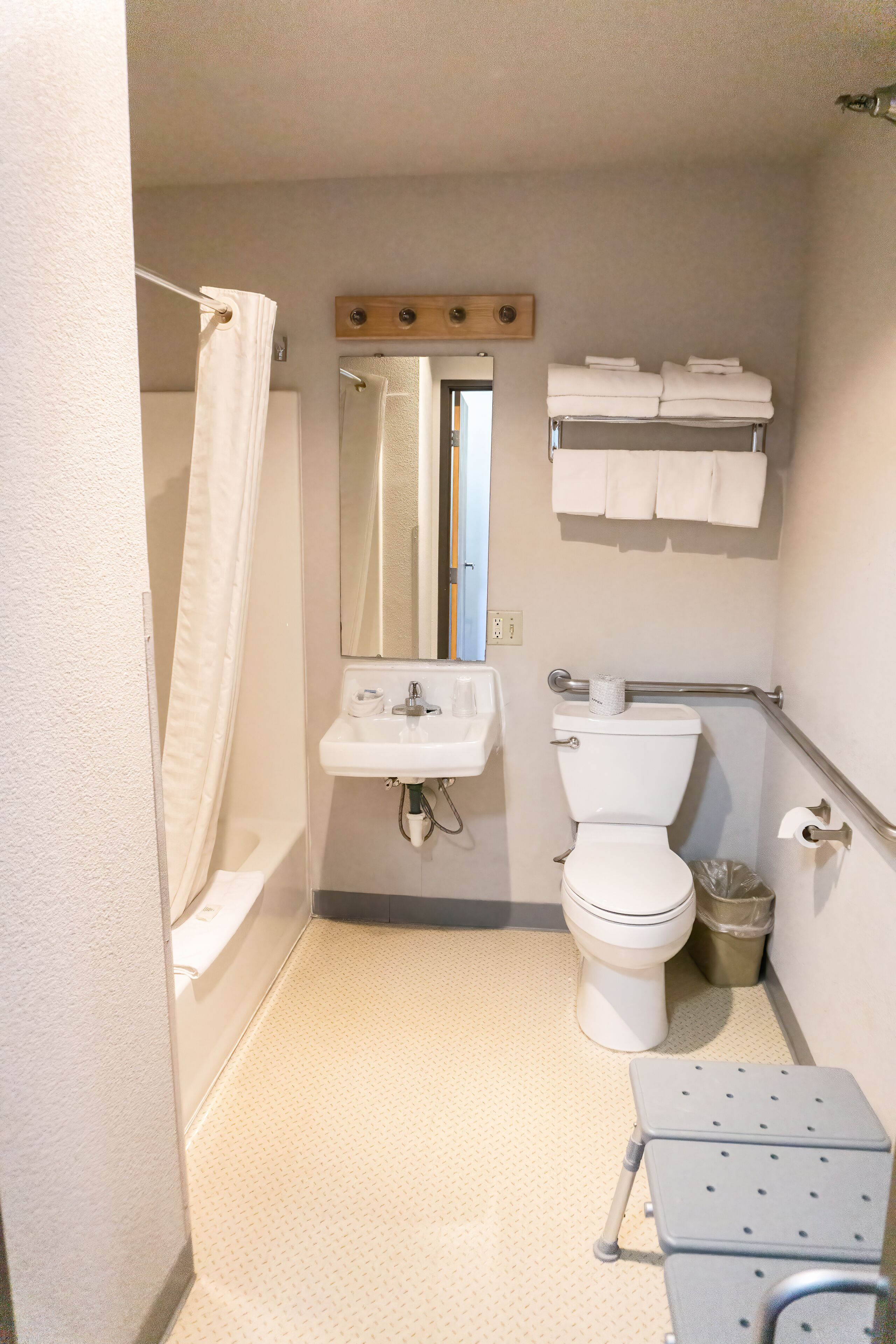 standard room, 2 queen beds, accessible, mountain view | bathroom | free toiletries, towels