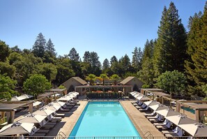3 outdoor pools, open 6:00 AM to 8:00 PM, pool umbrellas, pool loungers - Meadowood Napa Valley (St. Helena)