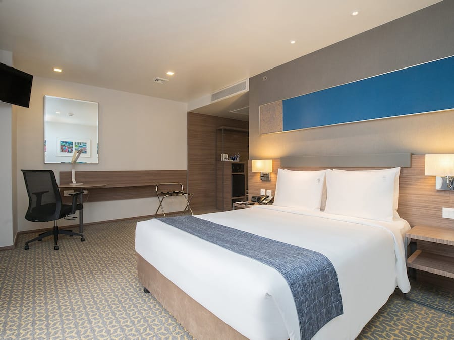 In-room safe, desk, laptop workspace, blackout drapes