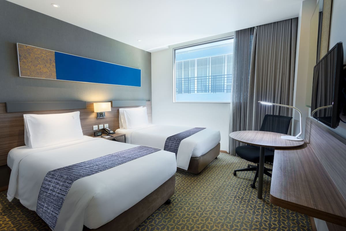 In-room safe, desk, laptop workspace, blackout drapes