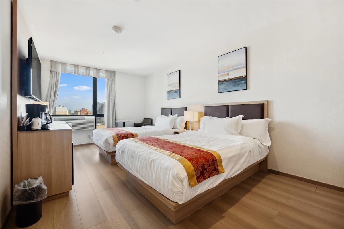 Room, 2 Double Beds, Non Smoking | Desk, iron/ironing board, rollaway beds, free WiFi