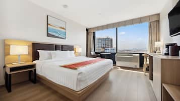 Down comforters, desk, iron/ironing board, rollaway beds