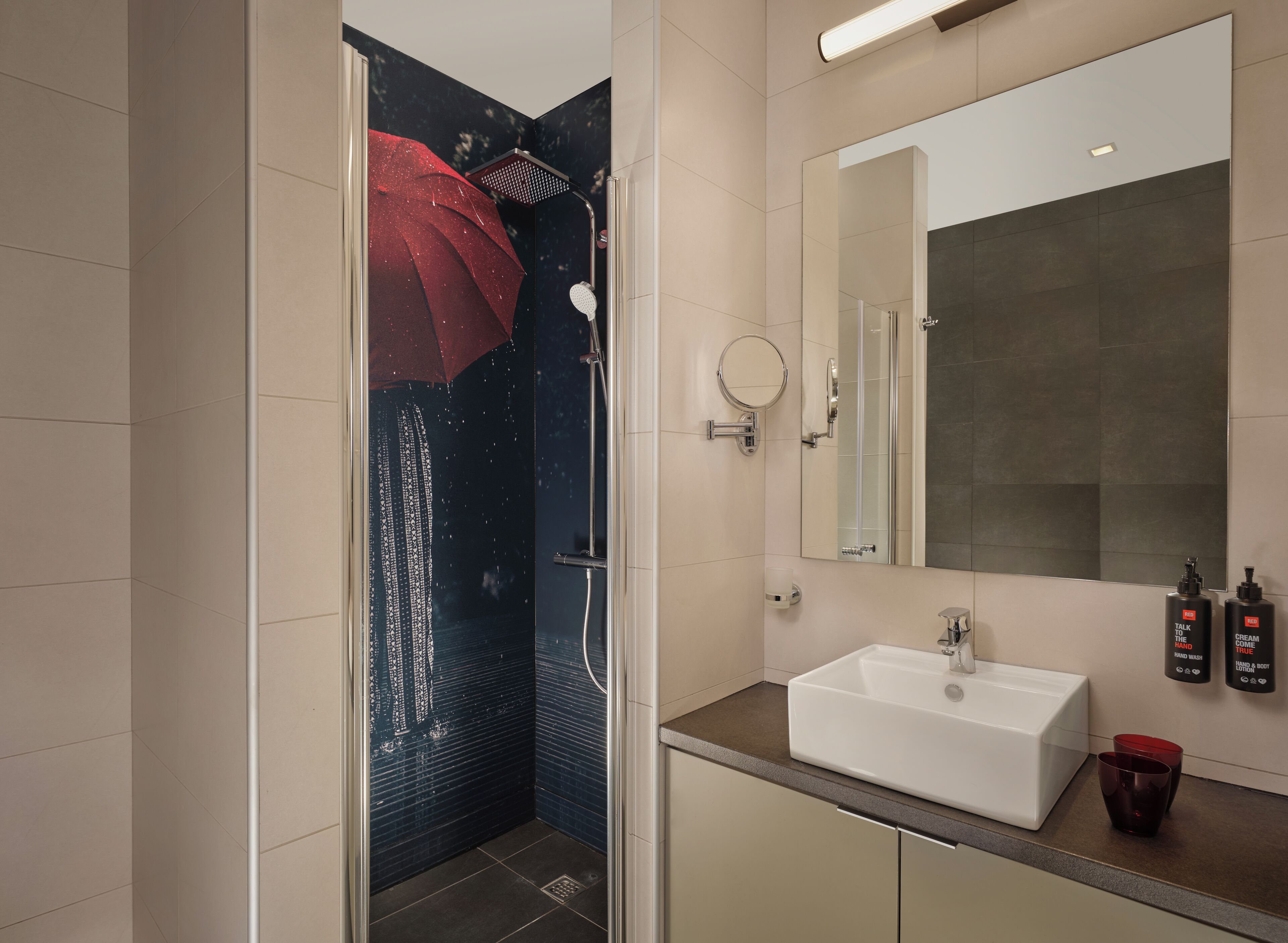 shower, free toiletries, hair dryer, bathrobes