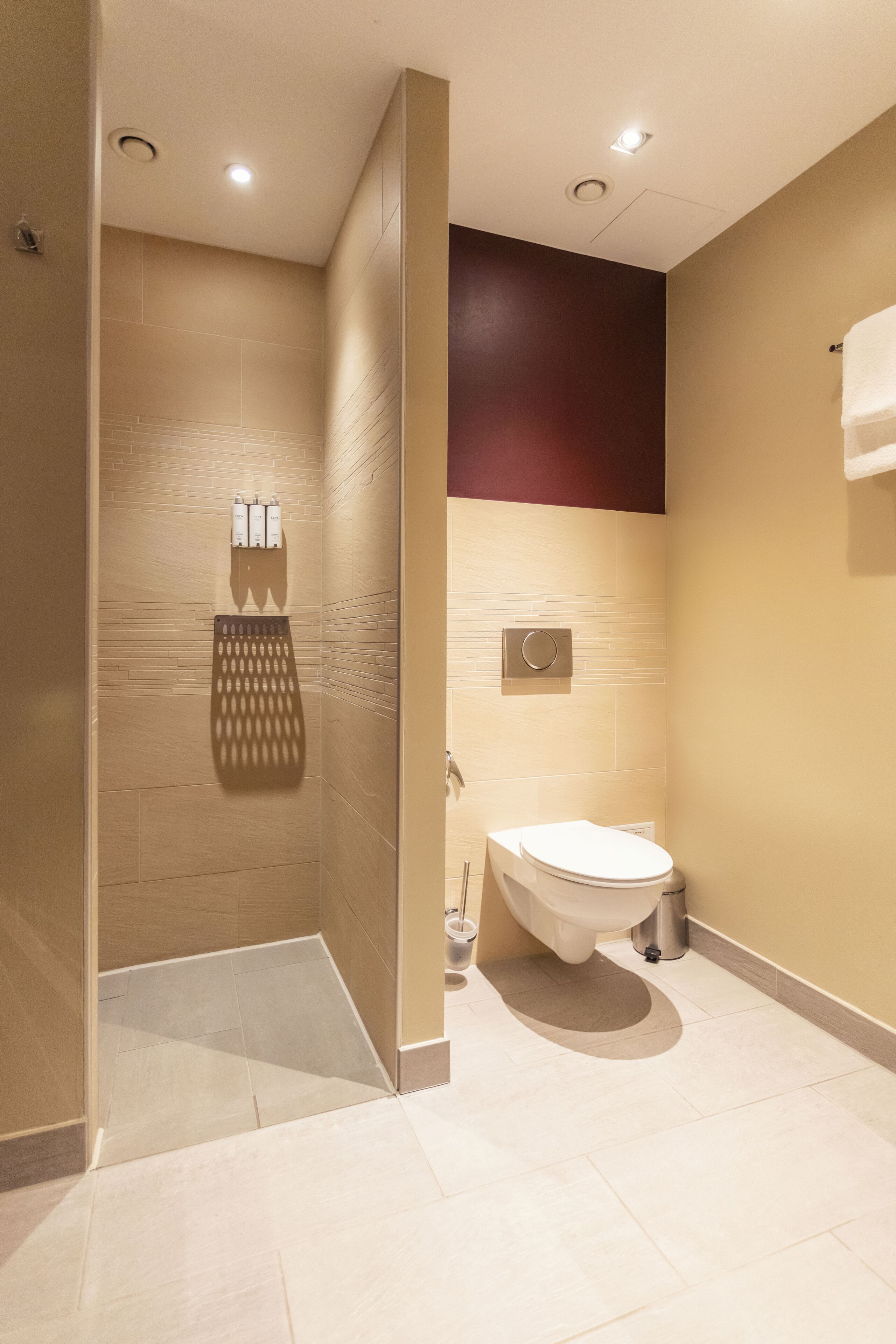 deluxe room | bathroom | hair dryer, bathrobes, towels