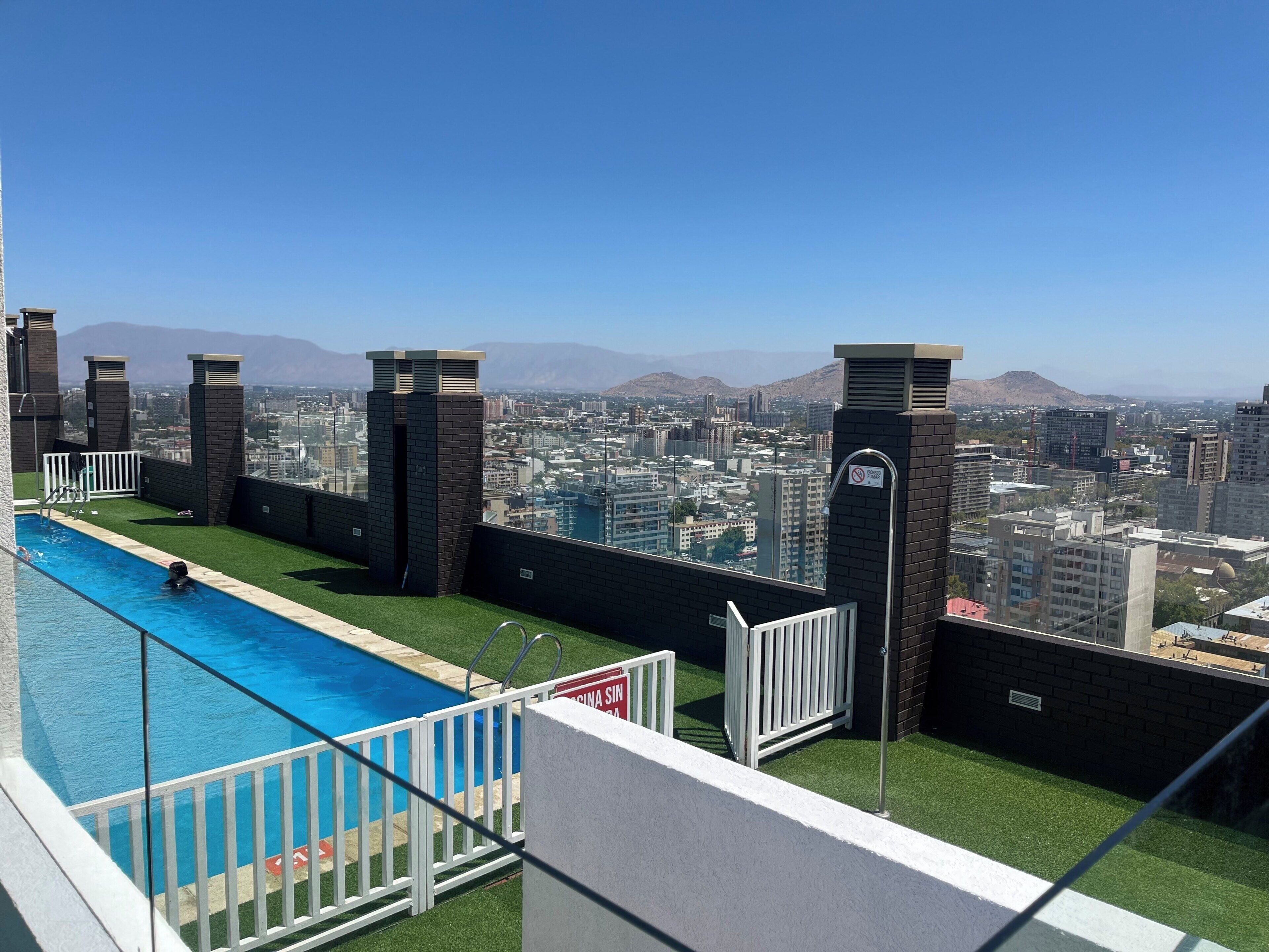 Seasonal outdoor pool, pool umbrellas, sun loungers
