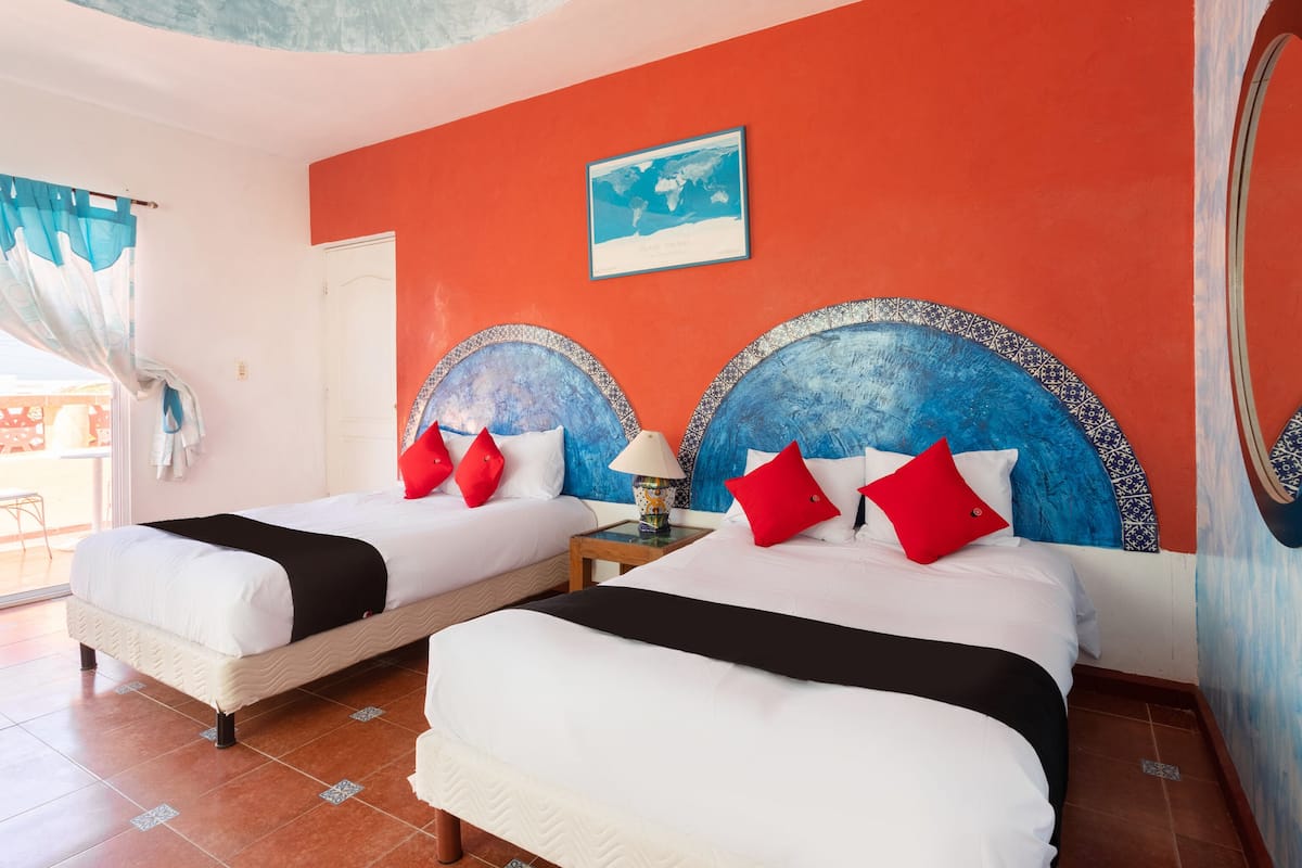 Standard Room, 2 Double Beds | Down comforters, blackout drapes, WiFi (free), bed sheets