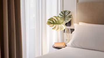 Minibar, desk, blackout drapes, soundproofing